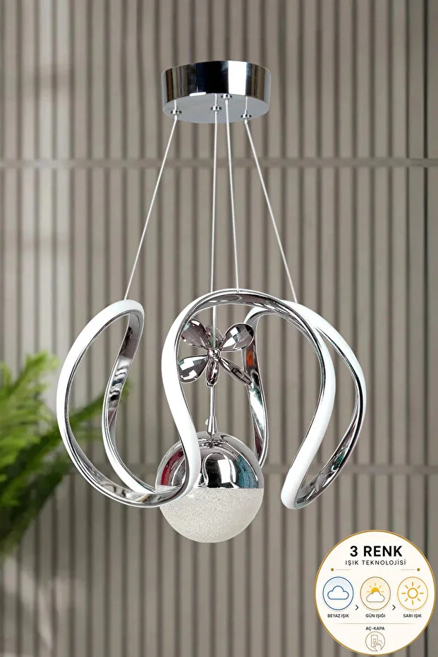 Ultra Home Peru Model 3 Color Chrome Plated Modern Living Room, Sitting Room, Kitchen, Hallway, Entrance Hall LED