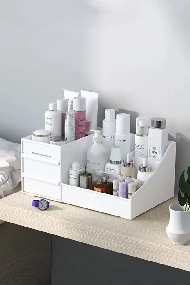 Kitchen Life 3 Tiers 2 Drawers Office , Jewelry Makeup Organizer / Cosmetic Desktop Organizing Box